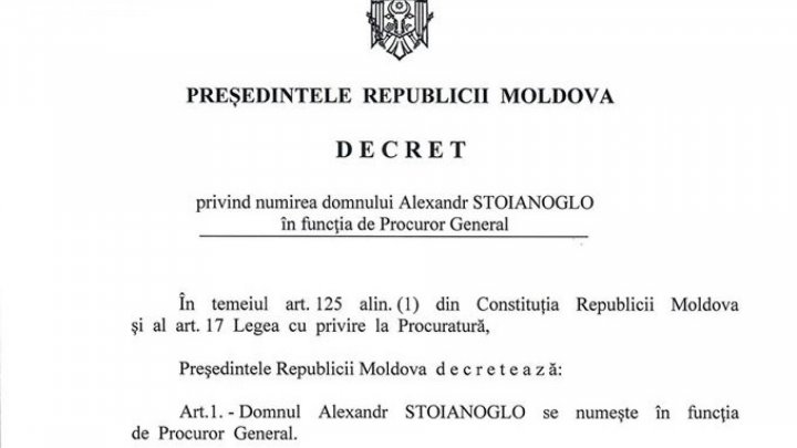 Alexandr Stoianoglo appointed as Moldovan Prosecutor General 