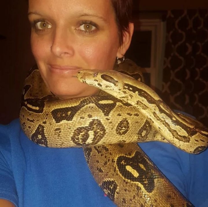 Indiana woman found dead with 8ft python wrapped around her neck in house filled with 140 snakes