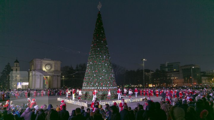 Moldova's main Christmas tree inaugurated in Chisinau (photos)