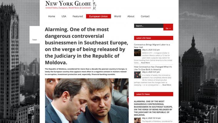 New York Globe: Platon scandal is a test for Moldova's judicial system 