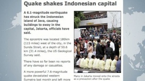 Un cutremur de 6,1 pe scara Richter s-a produs în apropiere de capitala Indoneziei