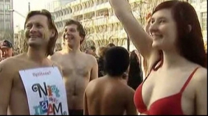 Strip-tease în masă în Belgia, pentru unitatea naţională VIDEO