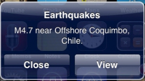 Aplicația iPhone pentru notificarea cutremurelor, la mare căutare