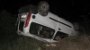 Maşină răsturnată pe şosea, pasagerul mort, şoferul beat FOTO