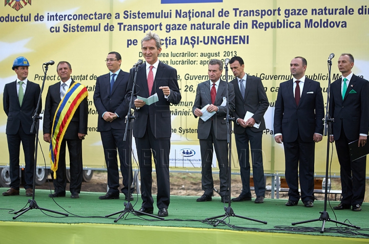 START lucrărilor de construcție a Gazoductului Iași-Ungheni. Leancă, Ponta şi Oettinger, cu discursuri la eveniment VIDEO