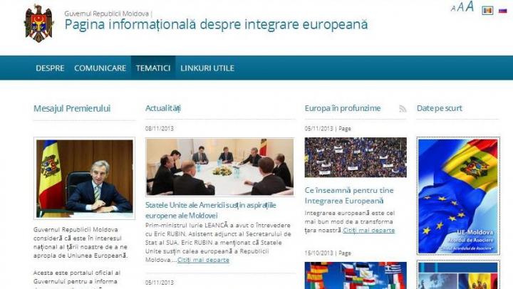 Acordul de Asociere şi cel de Liber Schimb cu UE pot fi descărcate de pe un site dedicat integrării europene, lansat de Guvern