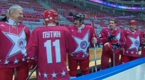 Putin şi Lukaşenko au jucat împotriva unor vedete de hochei, la Soci (VIDEO)