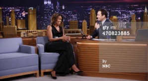 Michelle Obama a fost invitata actorului Jimmy Fallon în platoul emisiunii "The Tonight Show"