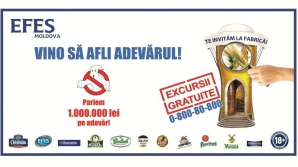 Efes Moldova pariază UN MILION DE LEI pe adevăr 