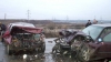 Accident cu implicarea a trei mașini pe traseul Chișinău - Ungheni. O persoană a fost rănită