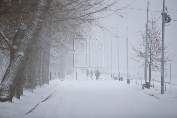 FOTOGRAFII IMPRESIONANTE cu zăpada care a acoperit capitala în ajun de Crăciun