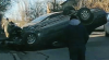 ACCIDENT în sectorul Buiucani al capitalei. O maşină S-A RĂSTURNAT pe stradă (VIDEO)