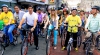 Bicicliştii din Manila au ieşit pe străzi pentru a promova transportul ecologic