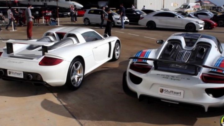 Diferenţele dintre noul Porsche 918 Spyder şi vechiul Carrera GT. Află chiar acum (VIDEO)