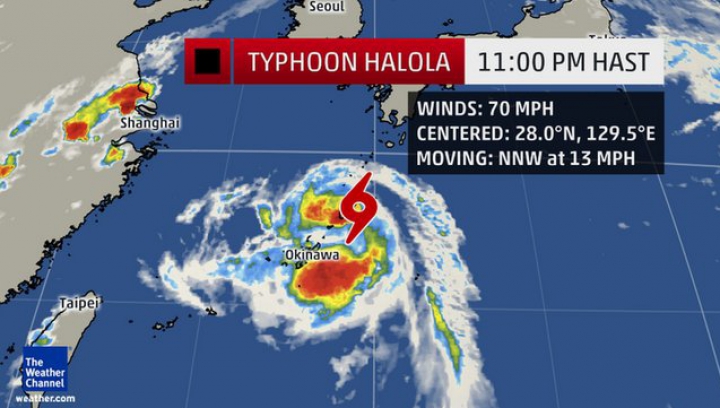 Taifunul Halola se apropie de coastele Japoniei. Sute de curse de transport au fost anulate