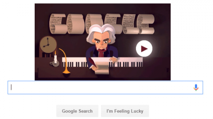 Google îl celebrează pe compozitorul Ludwig van Beethoven printr-un doodle special