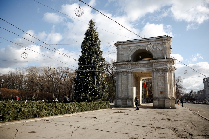 Principalul Pom de Crăciun al ţării, inaugurat. Cum arată ziua şi cum se transformă noaptea (FOTO)