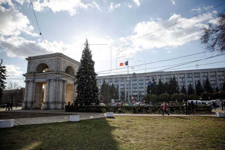 Principalul Pom de Crăciun al ţării, inaugurat. Cum arată ziua şi cum se transformă noaptea (FOTO)