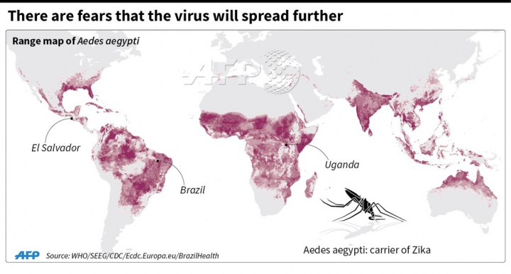 INFOGRAFIC. Ţările asupra cărora se poate extinde virusul periculos Zika