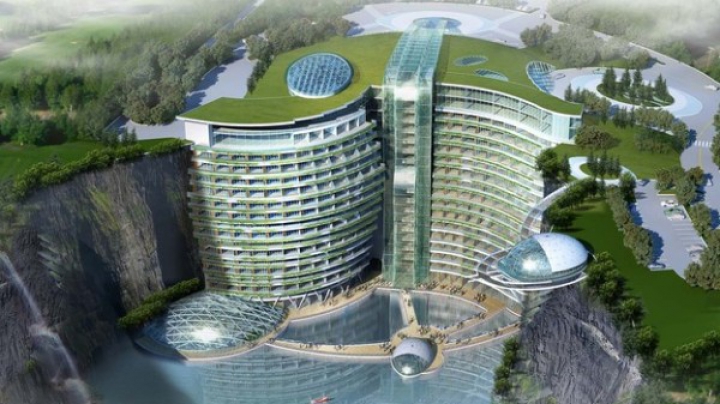 Spectaculos! Chinezii vor construi un hotel de cinci stele într-o carieră abandonată (VIDEO)