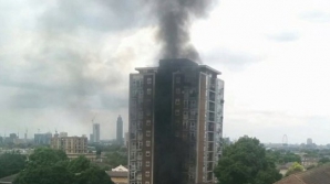 NO COMMENT: Momentul în care un bloc de 15 etaje este cuprins de flăcări (VIDEO)