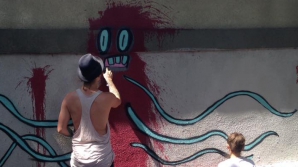 Chişinăul prinde culoare! Pe peretele stadionului Dinamo a fost desenată o pictură murală