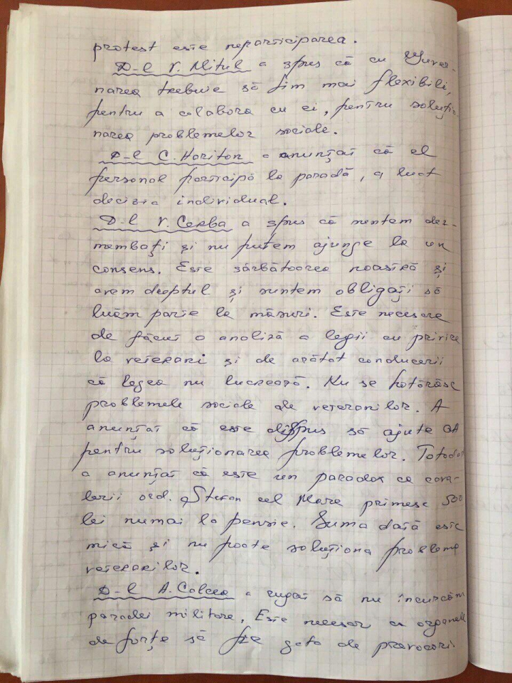 A fost făcut PUBLIC! Ce scrie în procesul verbal al şedinţei Uniunii Veteranilor 