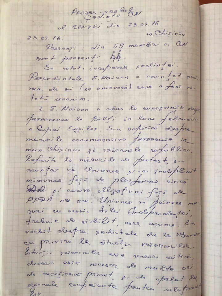 A fost făcut PUBLIC! Ce scrie în procesul verbal al şedinţei Uniunii Veteranilor 