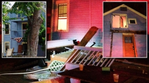 MOMENTE DE GROAZĂ în SUA! S-au prăbuşit cu tot cu balcon