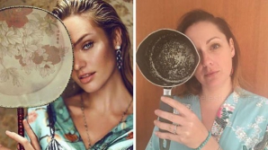 AMUZANT! O femeie a parodiat fotografii celebre ale vedetelor și a cucerit Internetul (FOTO)