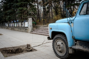 O nouă metodă de irigare. Vezi cum se udă copacii de pe străzile Capitalei (VIDEO)