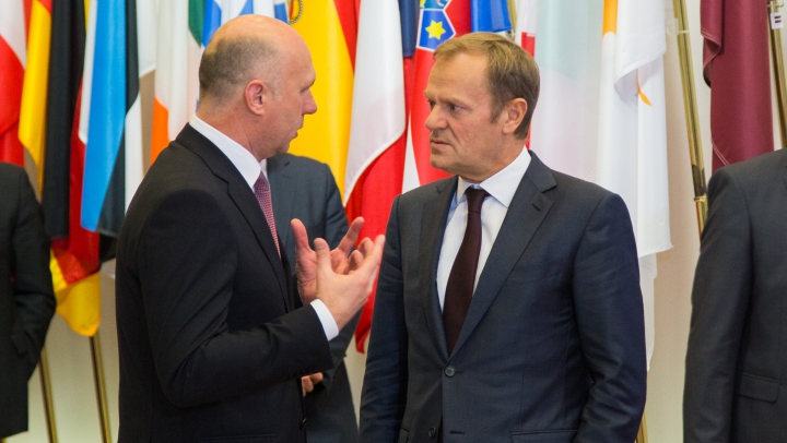Premierul Pavel Filip s-a întâlnit cu Președintele Consiliului European, Donald Tusk. Ce au discutat oficialii
