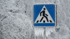 Un indicator rutier "a leşinat de frig". MOMENT AMUZANT, surprins în Capitală (VIDEO)