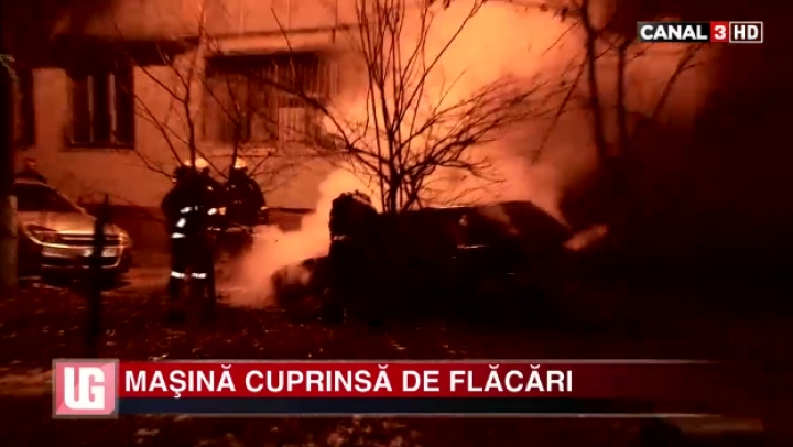 INCENDIU GRAV la Râşcani! O maşină a fost cuprinsă de flăcări (VIDEO)