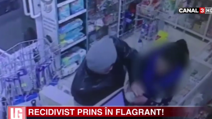 PRINS ÎN FLAGRANT! Un bărbat a JEFUIT un magazin de produse cosmetice și detergenți din Capitală