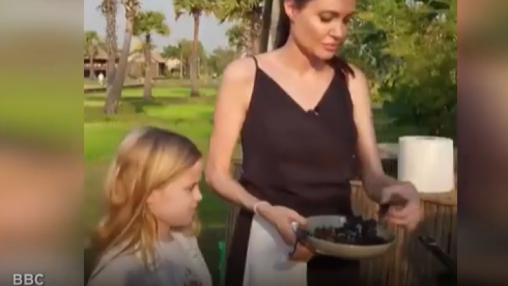 Angelina Jolie a gătit şi a mâncat tarantule împreună cu copiii ei (VIDEO)