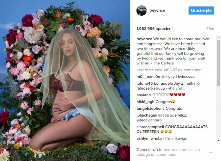 Fericire DUBLĂ! Interpreta Beyonce şi Jay Z vor fi părinţi de gemeni (FOTO)