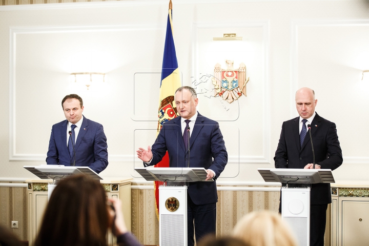 Prima întâlnire a şefilor celor mai importante instituţii din stat. Declaraţiile lui Andrian Candu, Pavel Filip şi Igor Dodon (VIDEO)