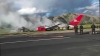 Panică într-un aeroport din Peru. Un avion în care se aflau 138 de pasageri a izbucnit în flăcări la aterizare