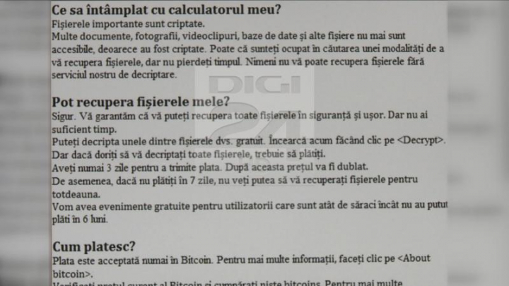 Digi24: CEL MAI AMPLU ATAC de tip ransomeware, REVENDICAT. Cum arată mesajul trimis de hackeri în română