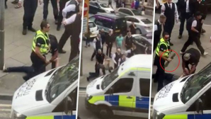 Un bărbat cu o machetă, arestat în apropierea unui concert. El striga "voi tăia toți musulmanii"