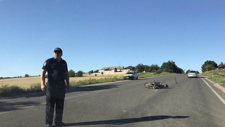 ACUM! Un motociclist accidentat în raionul Orhei (FOTO)