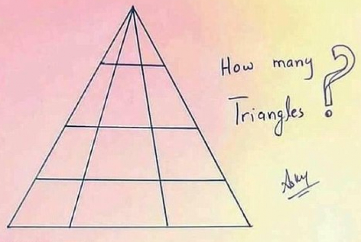 Câte triunghiuri se află în imagine? Un test simplu a uimit utilizatorii unei reţele sociale
