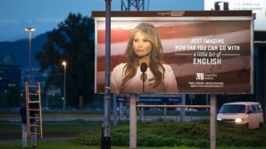 Melania Trump, revoltată din cauza panoului publicitar care îi utilizează imaginea pe străzile din Zagreb,Croația