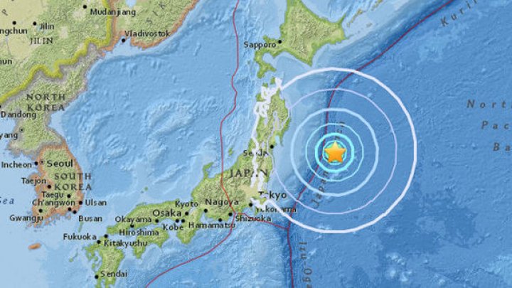 Cutremur cu magnitudinea preliminară de 6,1 grade în Oceanul Pacific, în largul coastelor Japoniei