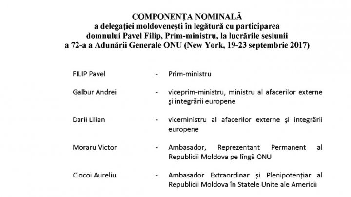 Pavel Filip pleacă la New York. Va reprezenta Republica Moldova la Adunarea Generală a ONU 