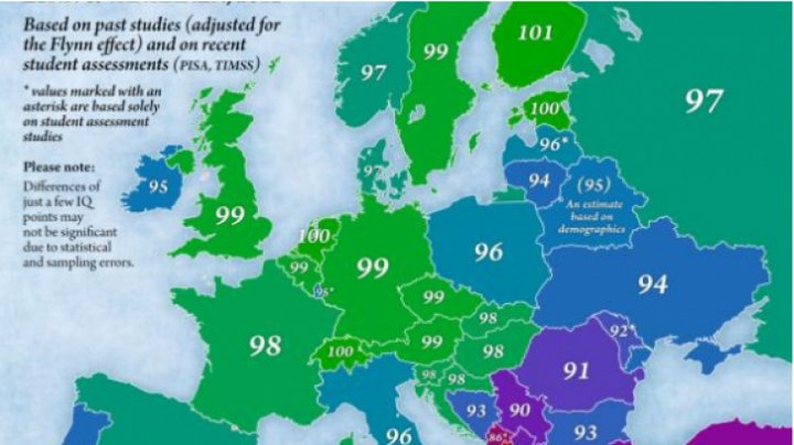 Harta mondială a inteligenţei. Pe ce loc se situează Republica Moldova