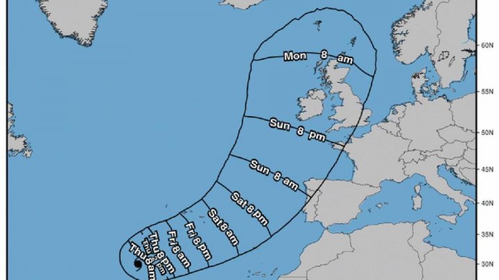 Uraganul care ameninţă Europa. Ophelia este în apropiere de Portugalia