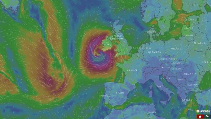 Măsuri fără precedent în Irlanda, înainte de sosirea uraganului Ofelia (LIVE RADAR METEO)