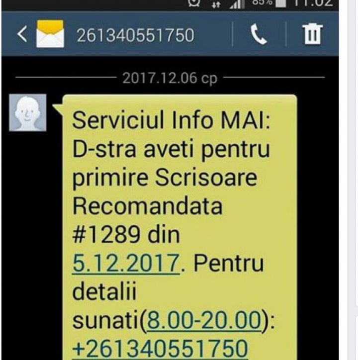 În atenția șoferilor! Mesaje false prin SMS cu scrisori recomandate